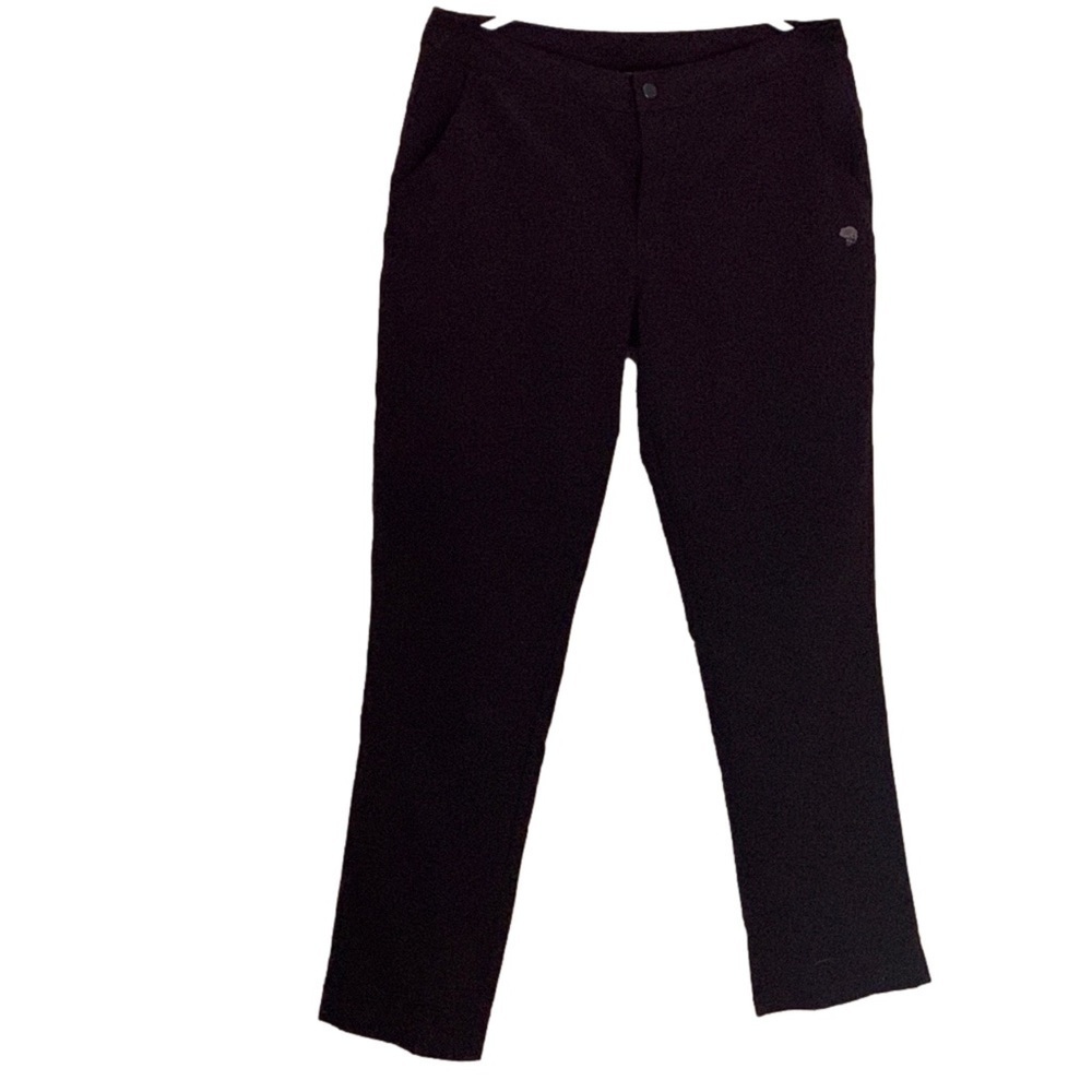Mountain Hardware Flannel Lined Pants, Size 8/40, Dark Maroon Gray Lining